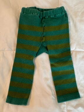 Doodle Pants Teal & Olive Striped Knit Toddler Pants